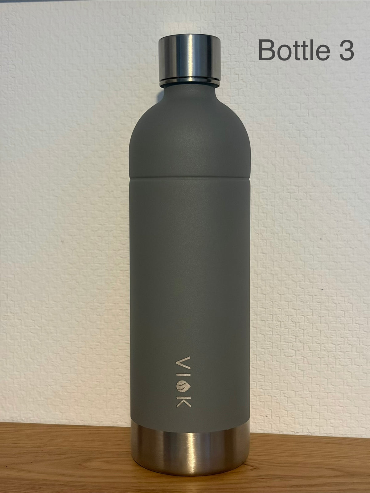 B-Ware - VIOK 1,3 L Edelstahlflasche für Aarke Carbonator 2 & 3, Smeg SKC01 mit Active Loop Mattgrau