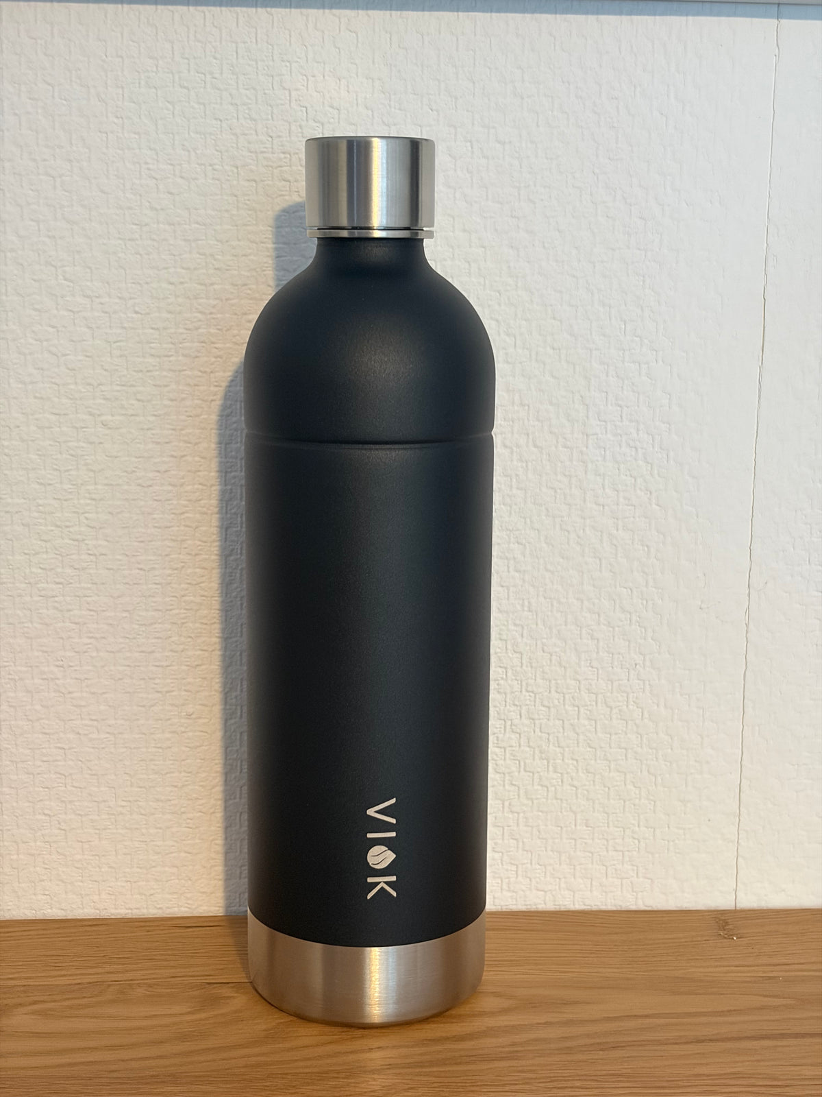 Bouteille en acier inoxydable VIOK 1,3 L pour Aarke Carbonator 2 et 3, Smeg SKC01 avec Active Loop Noir