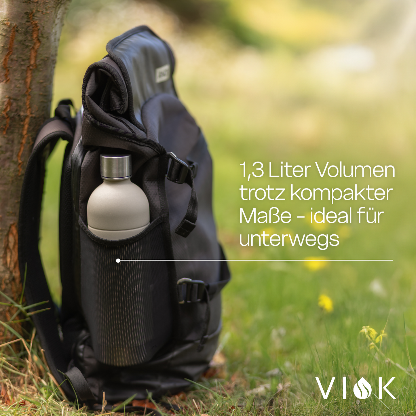 VIOK 1,3 L Edelstahlflasche für Aarke Carbonator 2 & 3, Smeg SKC01 mit Active Loop Sandwhite