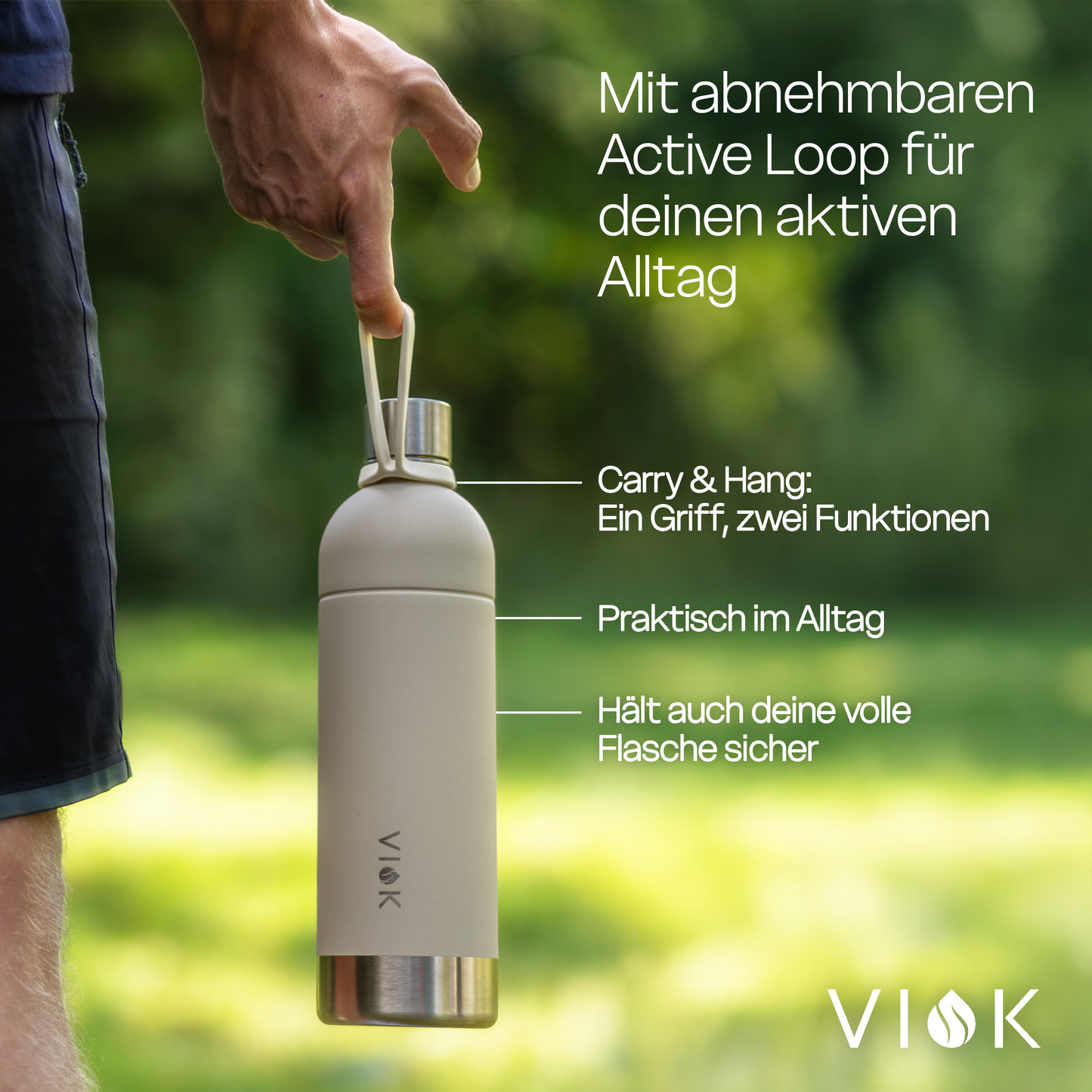 VIOK 1,3 L Edelstahlflasche für Aarke Carbonator 2 & 3, Smeg SKC01 mit Active Loop Sandwhite