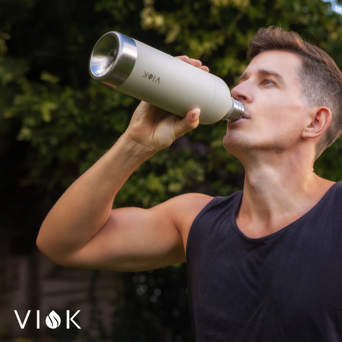 VIOK 1,3 L Edelstahlflasche für Aarke Carbonator 2 & 3, Smeg SKC01 mit Active Loop Sandwhite