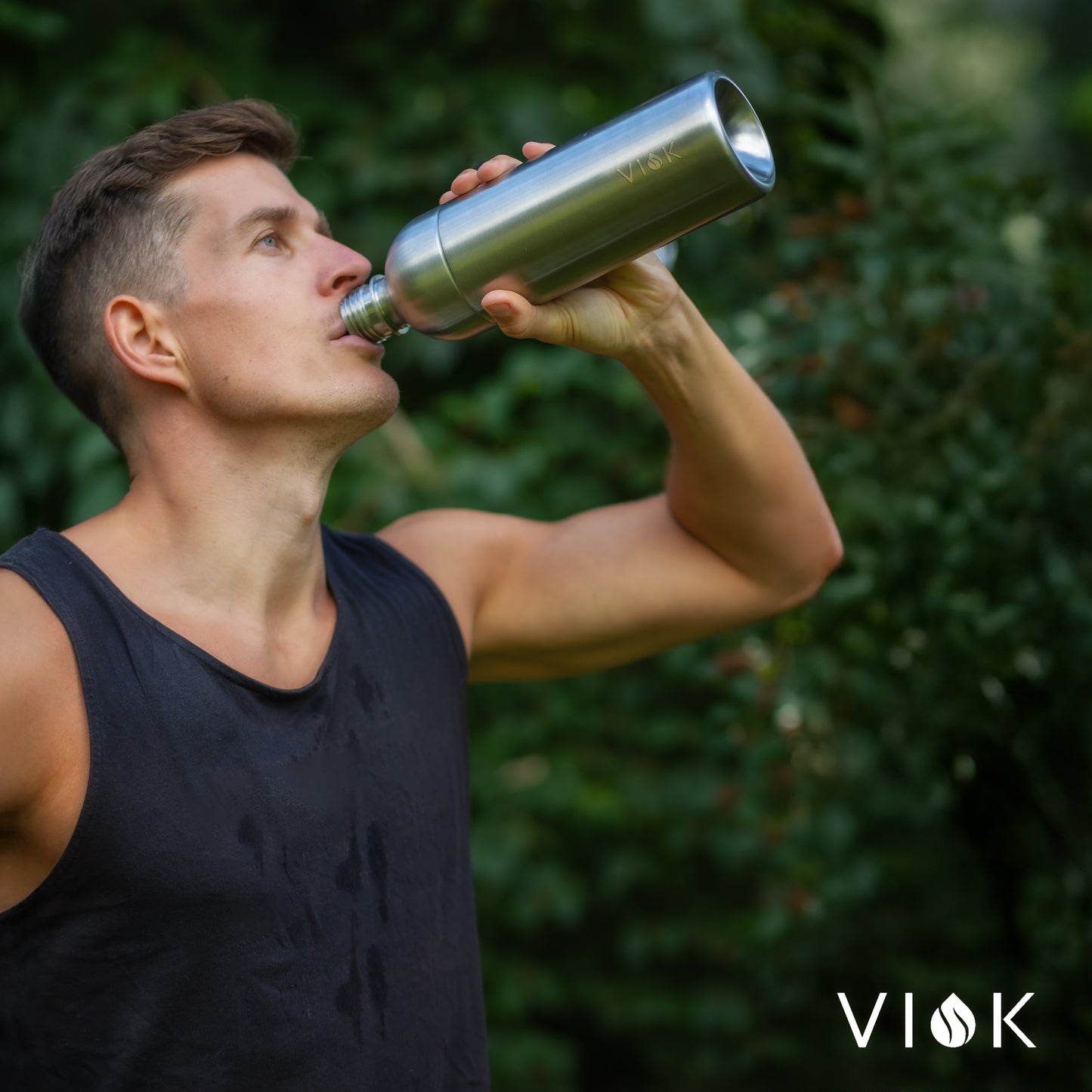 VIOK 1,3 L Edelstahlflasche für Aarke Carbonator 2 & 3, Smeg SKC01 mit Active Loop Silber